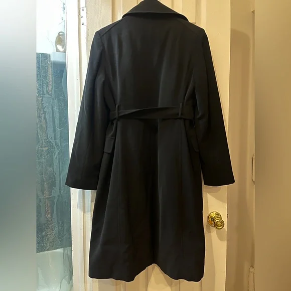 Calvin Klein Classic Black Trench Coat - Picture 9 of 9